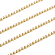 Handgefertigte Perlenketten aus mattem Messing CHC-L044-02MG-2