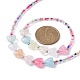 Collier de perles de coeur et de graines en acrylique et bracelet extensible SJEW-JS01280-4