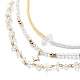 3Pcs 3 Style Brass Star Charm Necklaces Set NJEW-JN04017-4