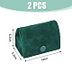 ミニベルベットジュエリー収納ボックス  アーチ型のイヤリング用ジュエリーケース  リング収納  濃い緑  6.2x3.3x4cm CON-WH0089-08D-2
