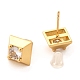Brass Micro Pave Cubic Zirconia Stud Earrings EJEW-F273-14D-G-2