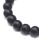 Set di braccialetti elasticizzati con perline rotonde in pietra lavica e ematite sintetica da 3 pz 3 stili in agata nera naturale (tinta) BJEW-JB08897-6