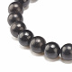 Bracelet extensible en perles de bois naturel et hématite synthétique pour hommes femmes BJEW-JB07810-5