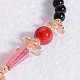 Perles de verre avec des colliers de perles d'agate X-NJEW-E040-03-4