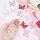 GORGECRAFT 64Pcs 8 Colors Butterfly Lace Trim Embroidery Butterflies Appliques Sew Iron On Patch Organza Patches Sewing Fabric Embellishments for Wedding Bridal Hair Clothes Dress Decor DIY Craft DIY-GF0006-89-3