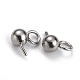 304 Stainless Steel Ball Post Stud Earring Findings STAS-Z035-02P-A-2