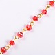 Handmade Rondelle Glass Beads Chains for Necklaces Bracelets Making AJEW-JB00037-06-1