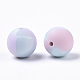 Perles de silicone écologiques de qualité alimentaire tricolores X-SIL-T056-02b-02-2