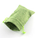 ポリエステル模造黄麻布包装袋巾着袋  黄緑  9x7cm X-ABAG-R005-9x7-02-2