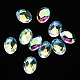 Oval Transparent Glass Cabochons MRMJ-T009-117-1