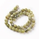 Brins de perles turquoise jaune naturel (jaspe) G-Q462-6mm-22-3