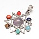 Chakra Jewelry Brass Gemstone Pendants KK-J298-02-NR-1