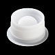 DIY ストライプ ラウンド キャンドル カップ 蓋付きシリコン型  樹脂用  ジェッソ  セメントクラフト作り  ホワイト  10.6x10cm DIY-G094-06B-7