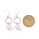 Natural Baroque Pearl Keshi Pearl Beads Dangle Earrings EJEW-JE02872-4