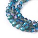 Electroplate Glass Beads Strands EGLA-F143-4