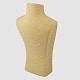 立体的なネックレスの胸像が表示されます  PUマネキンのジュエリーディスプレイ  籐でカバー  小麦  225x80x357mm NDIS-E018-A-01-2