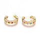 Golden Plated Brass Micro Pave Cubic Zirconia Cuff Earrings EJEW-L244-22A-1