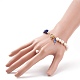 Bracelet en perles de lapis-lazuli naturel et perles avec breloques éclair en émail BJEW-JB08332-11-3