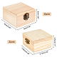 Olycraft 4 pcs 2 styles boîte en bois de pin CON-OC0001-26-2
