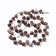 Chapelets de perles en bois pétrifié naturel G-I246-03-2