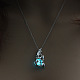 Alloy Mermaid Cage Pendant Necklace with Synthetic Luminaries Stone LUMI-PW0001-065P-06A-1