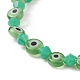 Bracelet extensible en perles de verre et verre mauvais œil pour femme BJEW-JB08520-5