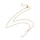 Collier pendentif coeur coquillage naturel avec 304 chaines inox pour femme NJEW-C016-05G-3