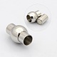 Oval 304 Stainless Steel Magnetic Clasps with Glue-in Ends STAS-N014-27-6mm-FF-2