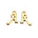 Golden Plated Alloy Letter Pendants PALLOY-P097-01-A-1