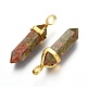 Natural Unakite Double Terminated Pointed Pendants X-G-G902-B17-2