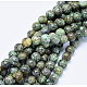 Brins de perles turquoises africaines naturelles (jaspe) G-D840-90-4mm-4
