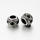 Antique Silver Plated Alloy Rhinestone European Beads CPDL-J031-08AS-1