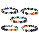 Ensemble de bracelets extensibles en perles naturelles et synthétiques BJEW-JB09636-1