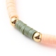 Bracelets extensibles perlés heishi en pâte polymère à la main BJEW-JB06142-02-3