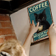 Globleland Kaffee-Katze-Vintage-Metall-Eisenschild AJEW-WH0189-027-5