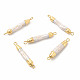 Colgantes de conector de perlas keshi naturales barrocas PEAR-P004-31KCG-1