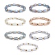 Twist Oval Frosted Glass Beads Stretch Bracelet for Women Girl BJEW-JB07247-1