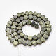 Fili di perline in pietra di serpentino naturale / pizzo verde G-Q468-70-8mm-2