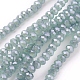 Trefoli di perline di vetro rondelle di giada imitazione sfaccettata a filo X-EGLA-J025-F08-1