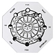 太陽模様のアクリル振り子ボード  ダウジング占い  魔術ウィッカ祭壇用品用  ランダムな色の宝石チェーン付き  八角形  ブラック  150mm PW-WG78210-05-1