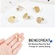 BENECREAT 24Pcs 4 Style Textured Flat Round Ion Plating(IP) 304 Stainless Steel Ear Stud Findings STAS-BC0003-11-3