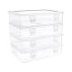 透明なプラスチックの箱  ビーズ保存容器  マスク収納ボックス  長方形  透明  18.6x13.5x4.3cm  4個/セット CON-OC0001-03-1