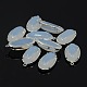 Silver Color Plated Brass Glass Pendants GLAA-J047-07S-1