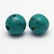 3-Hole Dyed Synthetic Turquoise Round Beads G-N0012-8mm-17C-1