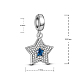 TINYSAND 925 Sterling Silver Shimmering Lucky Star Cubic Zirconia European Beads TS-P-181-2