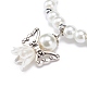 Braccialetto elasticizzato con perline in vetro e plastica imitazione perla con fascino fatato in lega per le donne BJEW-JB08704-4