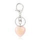 Coeur de quartz rose naturel avec porte-clés oeil d'horus PW-WG82166-10-1