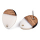 Resin & Walnut Wood Stud Earring Findings MAK-N032-006A-H01-4