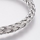 304 Stainless Steel Cuff Bangles Torque Bangles BJEW-H570-27P-3