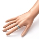Anillo de dedo redondo plano con cuentas de resina de mal de ojo RJEW-JR00380-4